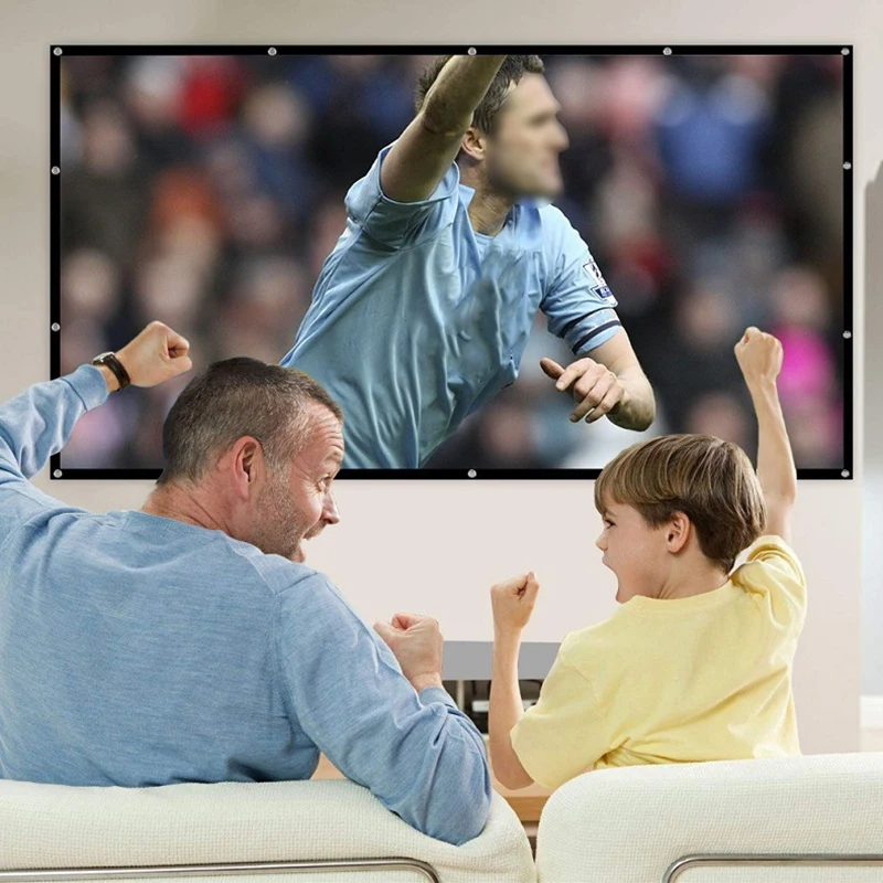 Portable Projector Screen for Home Theater Outdoor HD White Foldable Anti-Crease (120Inch)