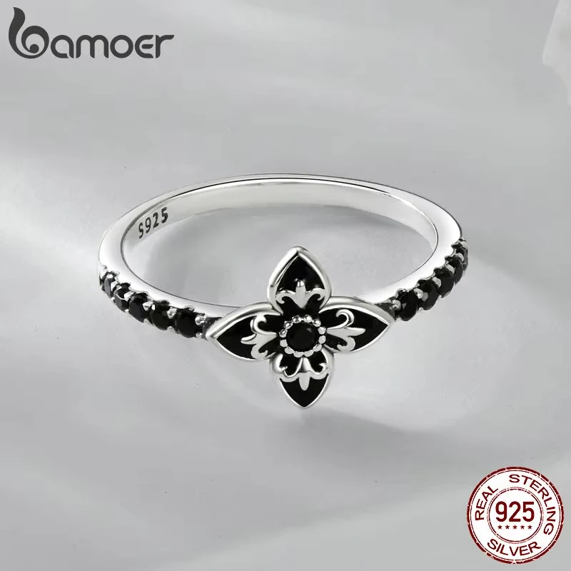 Women's 925 Sterling Silver Nightfall Flower Ring