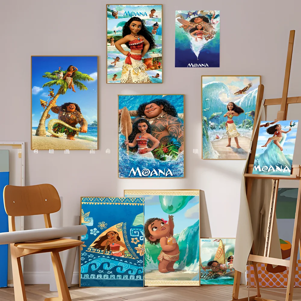 Cartoon Movie M-Moana DIY Sticky Poster Fancy Wall Sticker For Living Room Bar Decoration Wall Decor