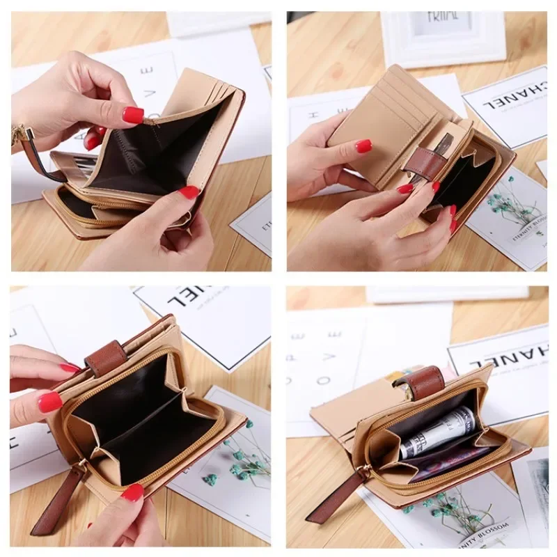 Fashion Women's Purse Short Zipper Wallet Women Leather 2024 Luxury Brand Small Women Wallets Clutch Bag with Hollow Out Leaves