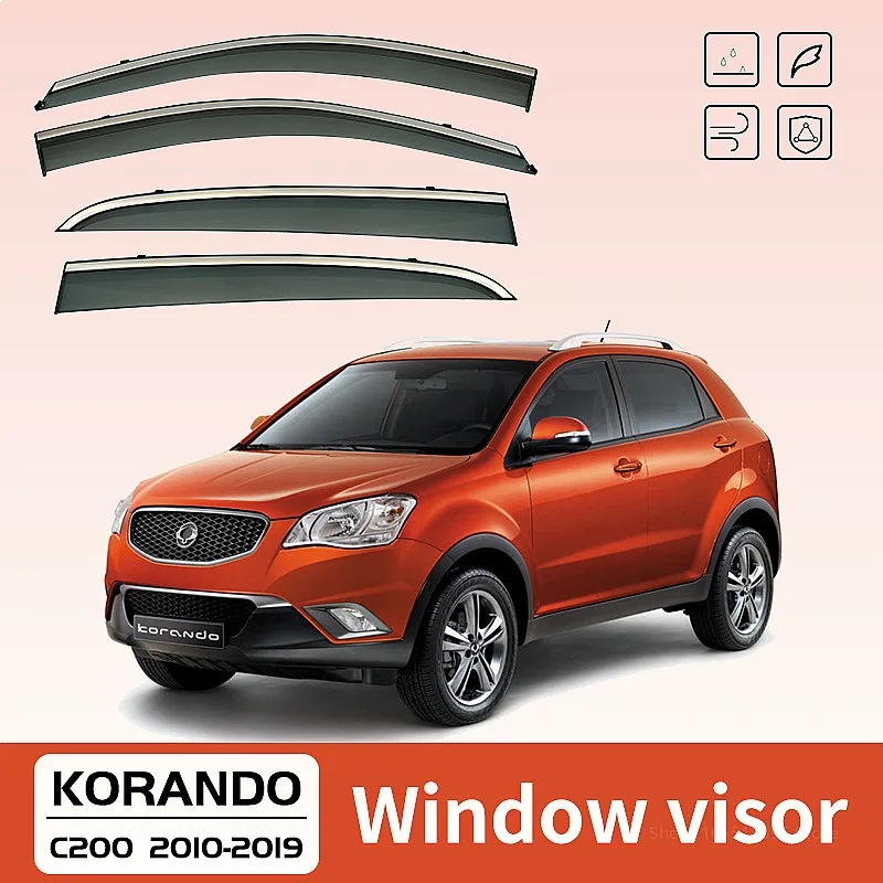 

For SSANGYONG Korando MK3 C200 Car Window Visor Rain Sun Shade Awning Shield Side Windshield Deflector Accessories