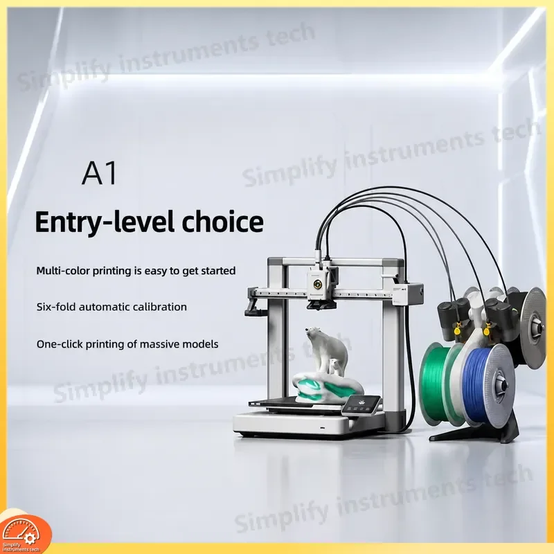 A1 Combo 3D Printer High Speed Multi Color AMS Auto Leveling FDM Desktop DIY Kit for Beginners Hobbyists Education Home Use