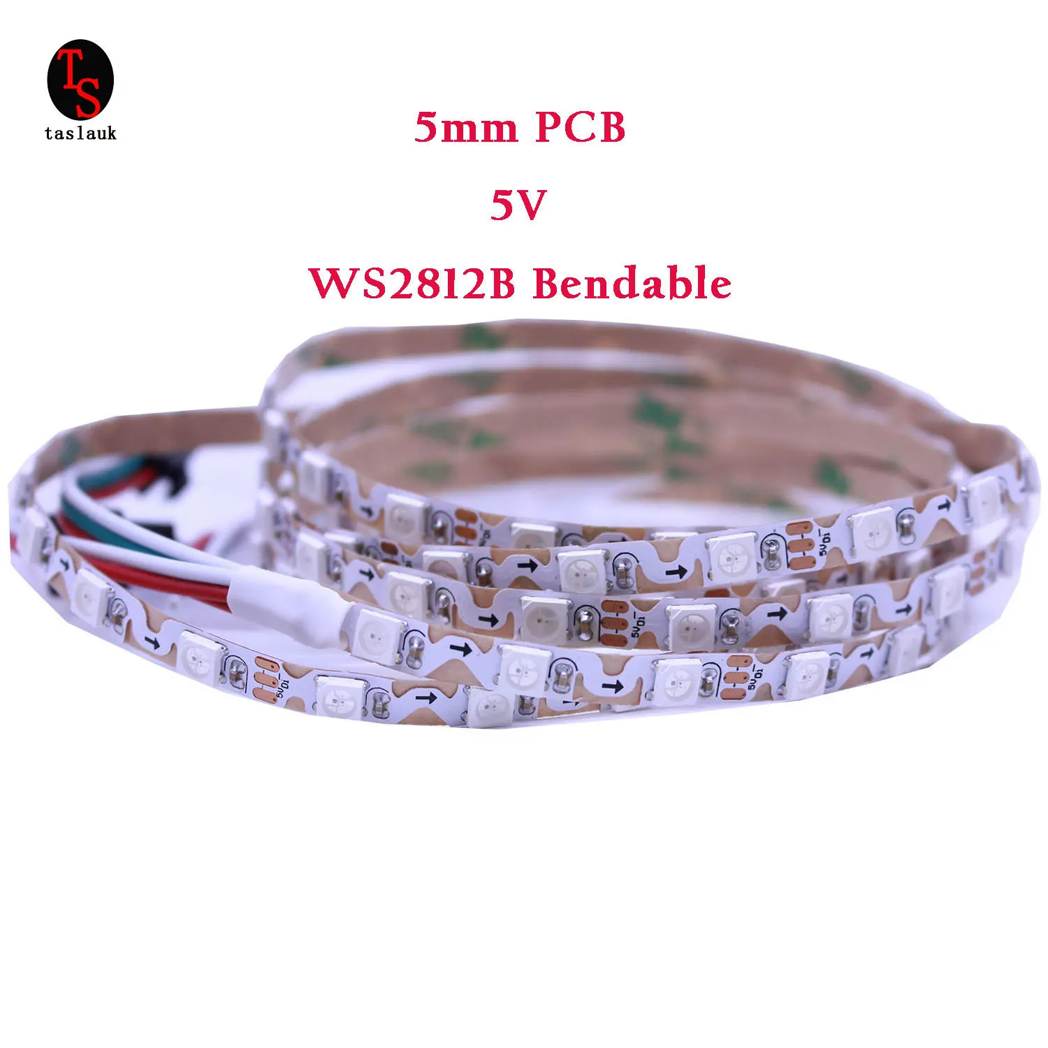 1/2/3/4/5M WS2812B ws2812 5mm  8mm PCB S shape type Addressable RGB LED pixel strip bendable 60leds 60pixels/m 5V led lights