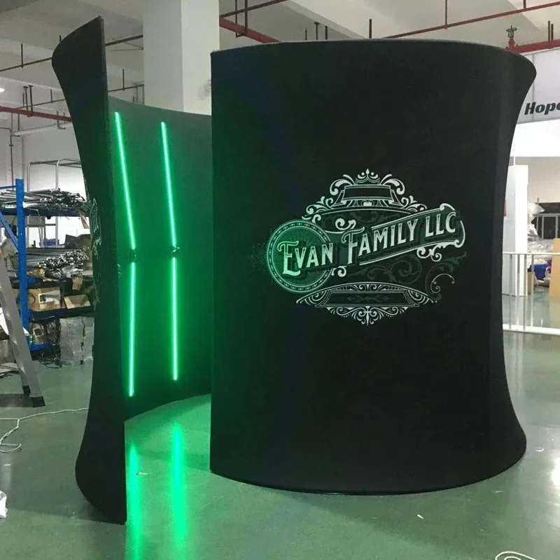 Tenda da sfondo con recinzione 360 con sfondo luminoso a LED 8 piedi 10 piedi 360 cabina fotografica supporto per recinzione a spirale per eventi di feste