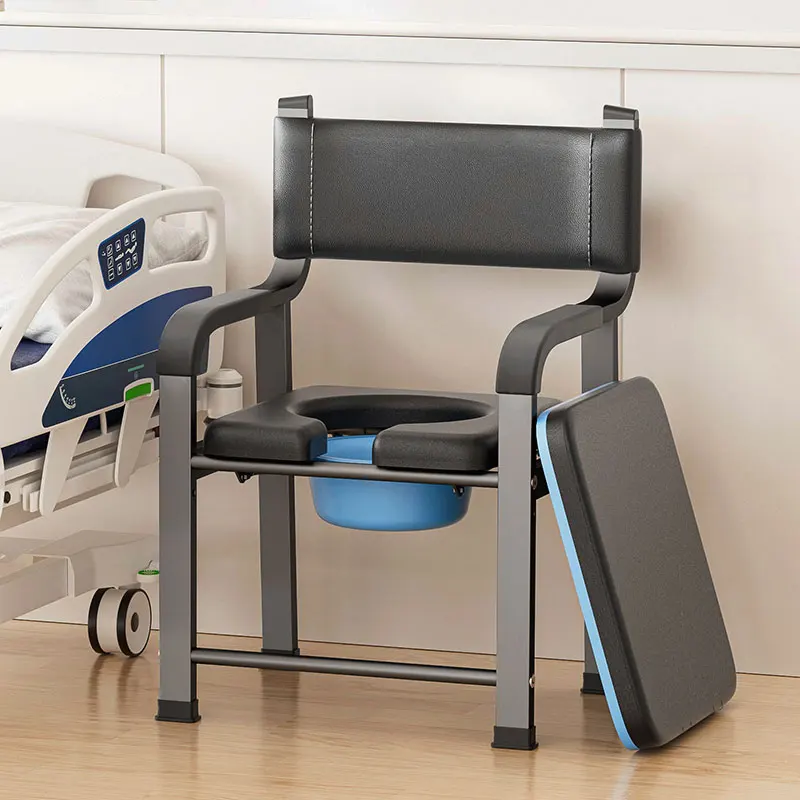 Portable Commode Chair for Elderly Sturdy Bedside Mobility Toilet Stool Height Bathroom Safety Seat Senior Home Care Essential