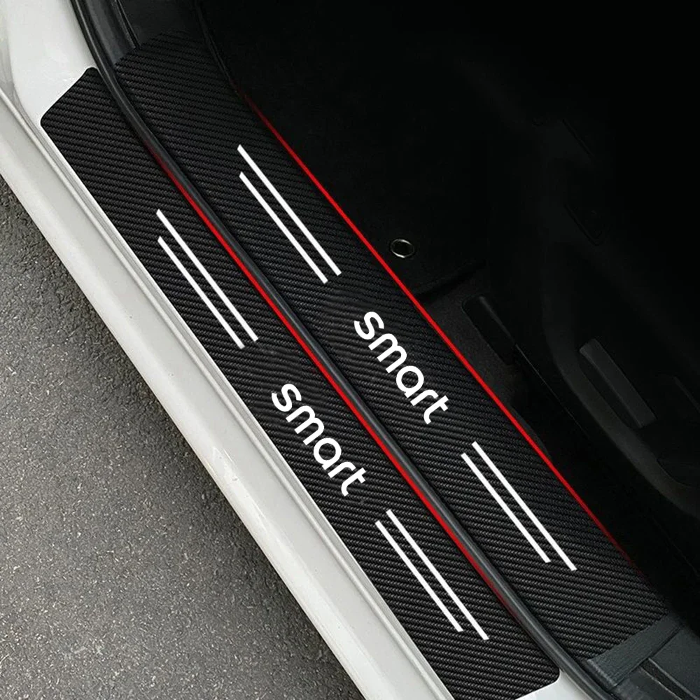 

Threshold Stickers For Smart Fortwo 453 451 450 Motor Sport Logo Anti Scratch Door Sill Protector Protection Carbon Fiber