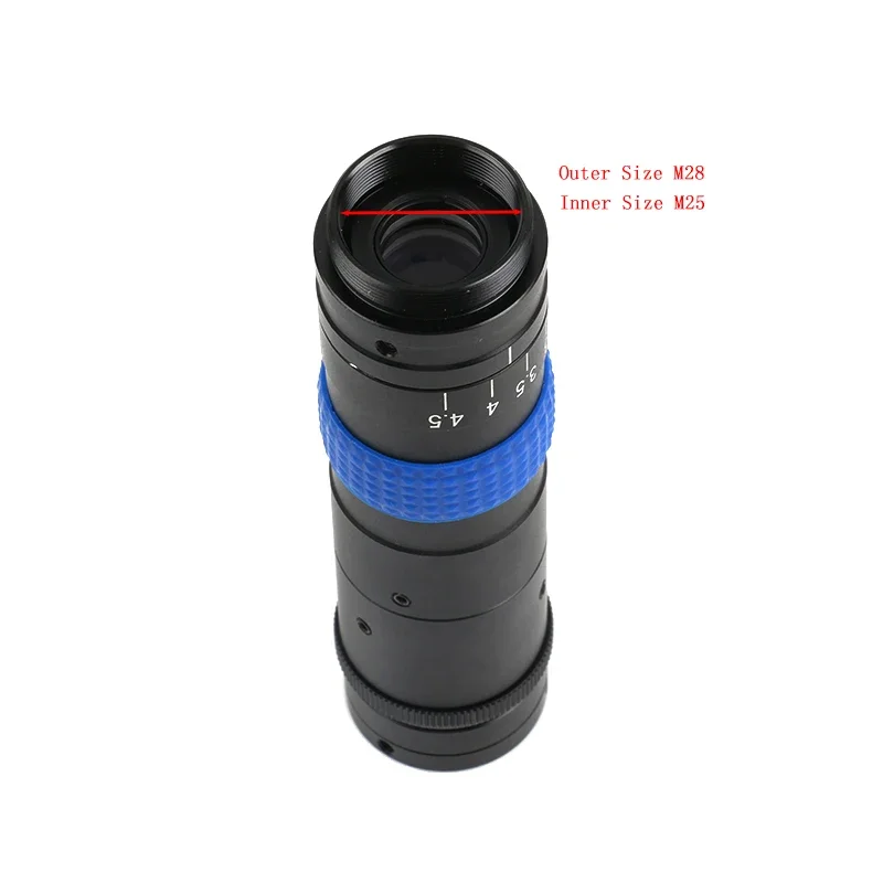 120X Parfocal Continuous Zoom C Mount Optical Lens  Adjustable Eyepiece Height for HDMI VGA USB Industry Video Microscope Camera