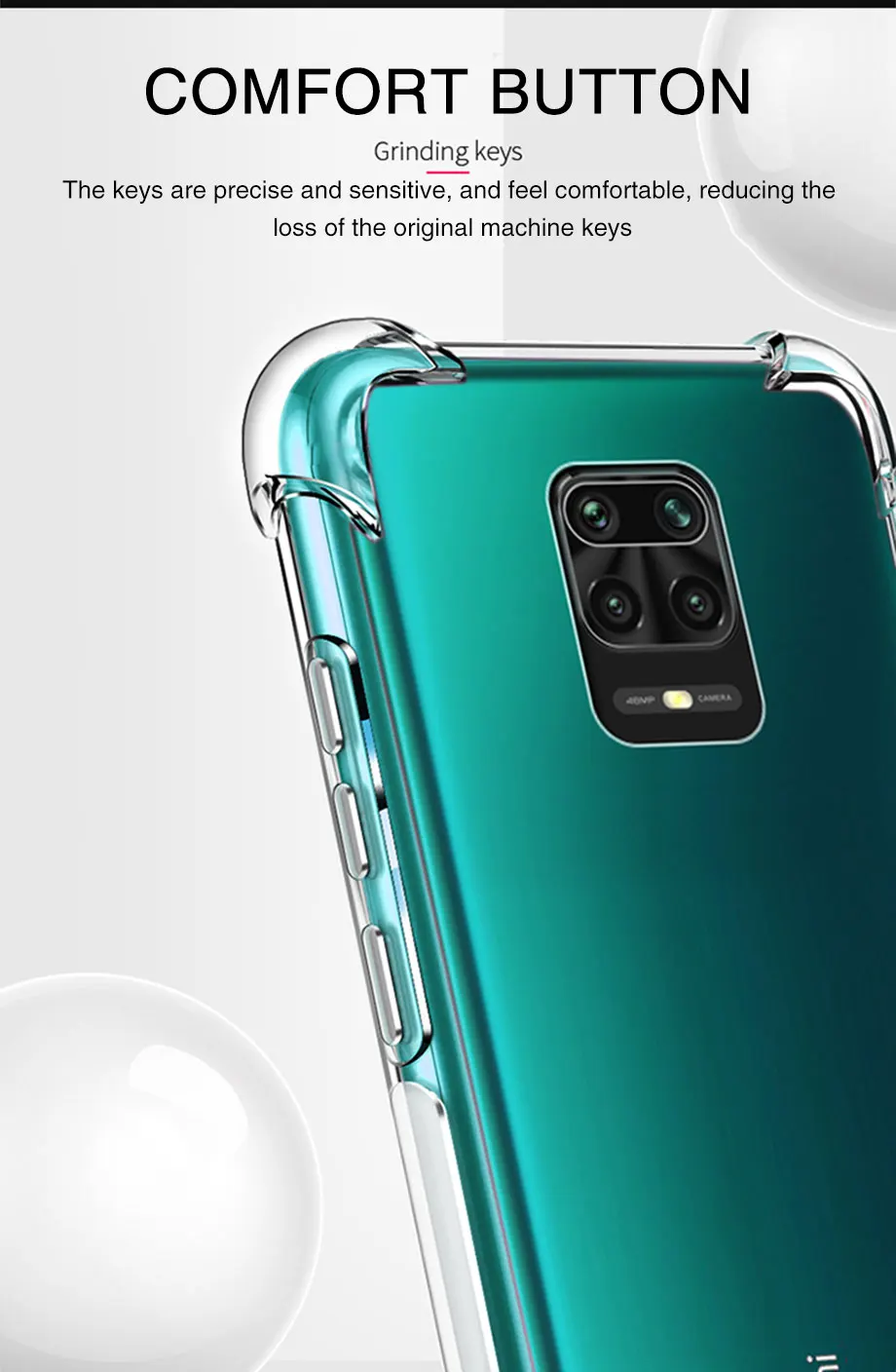 Airbag Dicke stoßfeste TPU-klare Hülle für Xiaomi Redmi Note 9 9s Note9 Pro Silikon transparente Soft Cover Cases – Detail 9