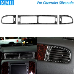 For Chevrolet Silverado Tahoe GMC Avalanche LTZ Sierra SLT 07-13 Carbon Fiber Central Air Outlet Cover Suit Car Interior Sticker