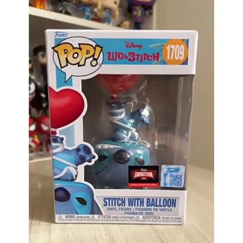 Funko POP Disney Lilo & Stitch Stitch con globos de corazón, figura de vinilo, modelo coleccionable, juguete, colección de personajes de dibujos animados, regalo