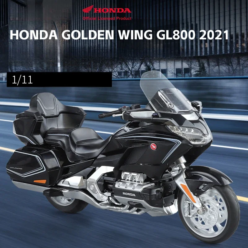 

Модель мотоцикла 1:11 GOLD WING GL800 2021, литая под давлением, со светом и звуком, миниатюрная, для мальчиков, рождественский подарок