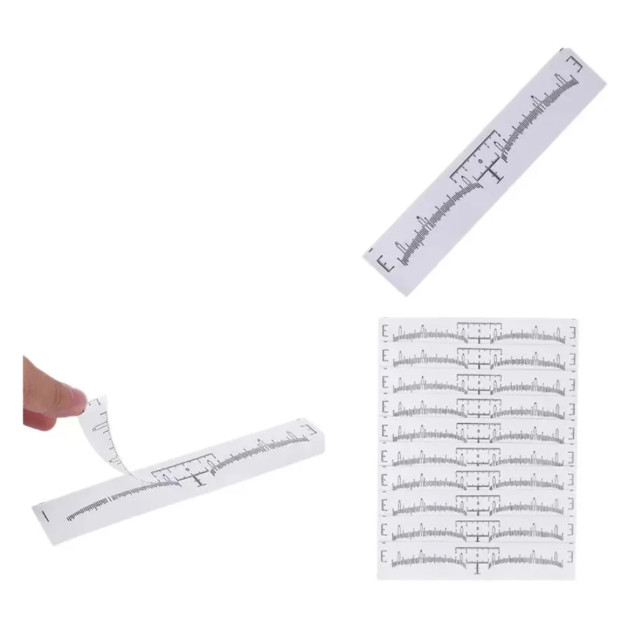 50pcs Disposable Microblading Tattoo Eyebrow Measurement Ruler Sticker makeup Eyebrow Positioning Tool