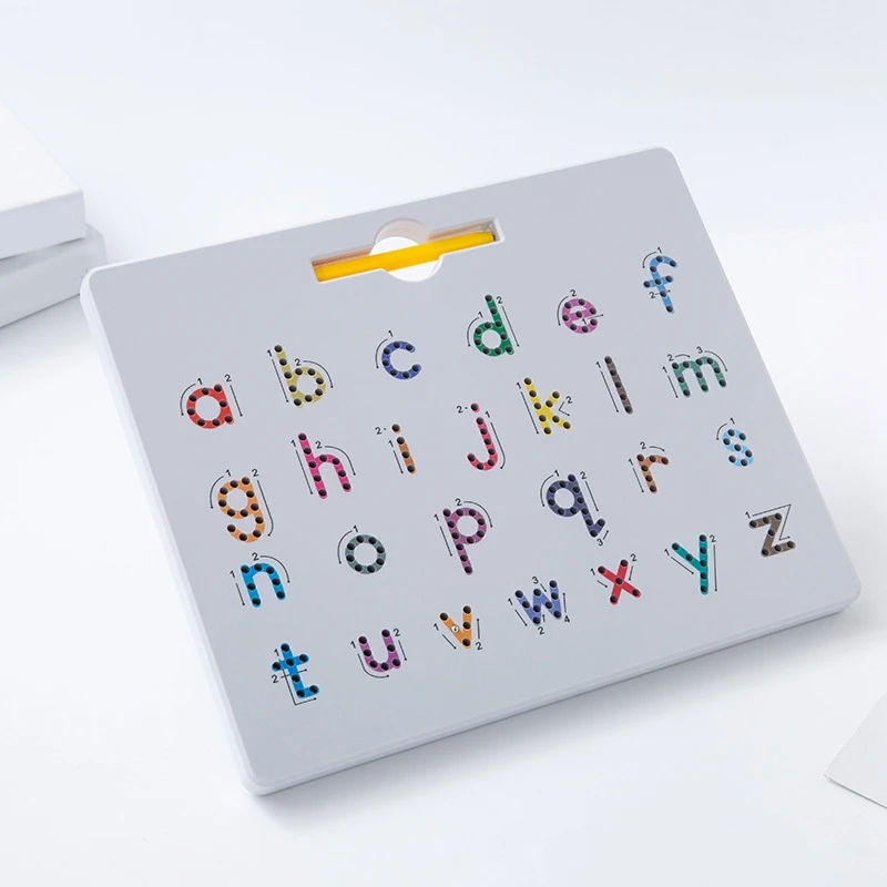 

[Set of ],2Pcs Magnetic Alphabet Trace Board Double Sided Upper & Lower Case Letters Writing Practice Kids Learning Toy