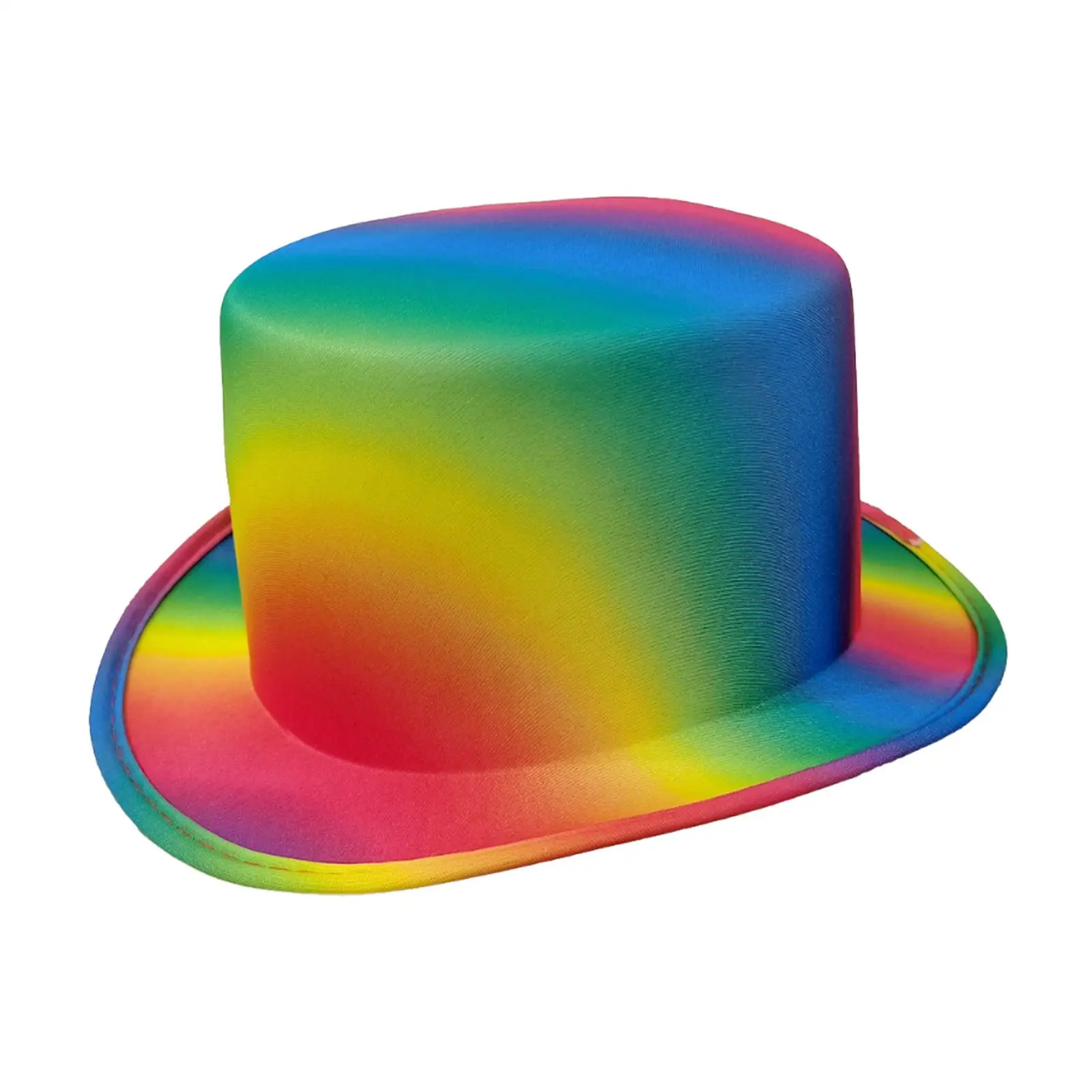 Adult Rainbow Top Hat Decorative Costume Hat for Carnival Cosplay Clown Festival