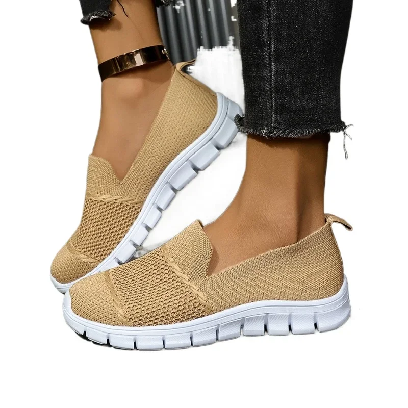 Casual Schoenen Voor Vrouwen 2024 Hot Koop Slip-On Vrouwen Vulcaniseer Schoenen Mode Ronde Kop Nieuwe Plus Size Licht comfortabele Schoenen