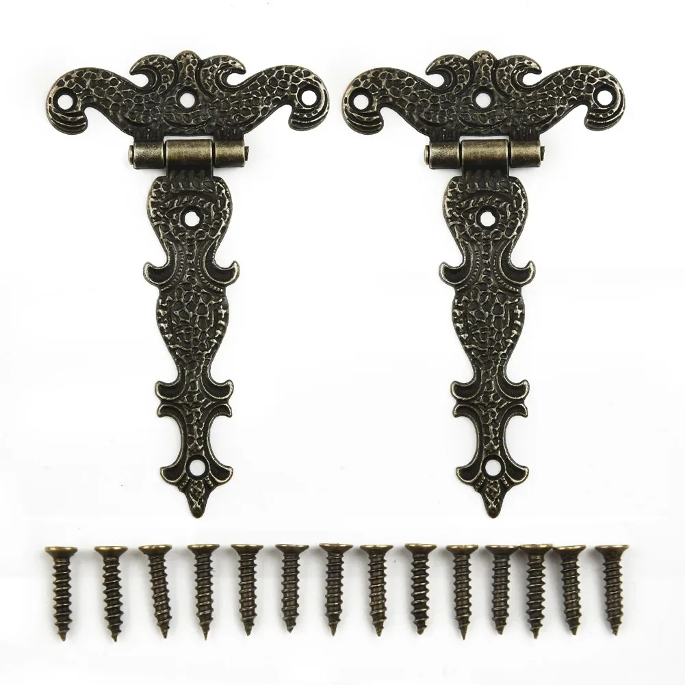 Ornament Hinges Set Decorative Elements Replace Retro Screws Accessory Antique Box Bronze Butt Suitable Supply