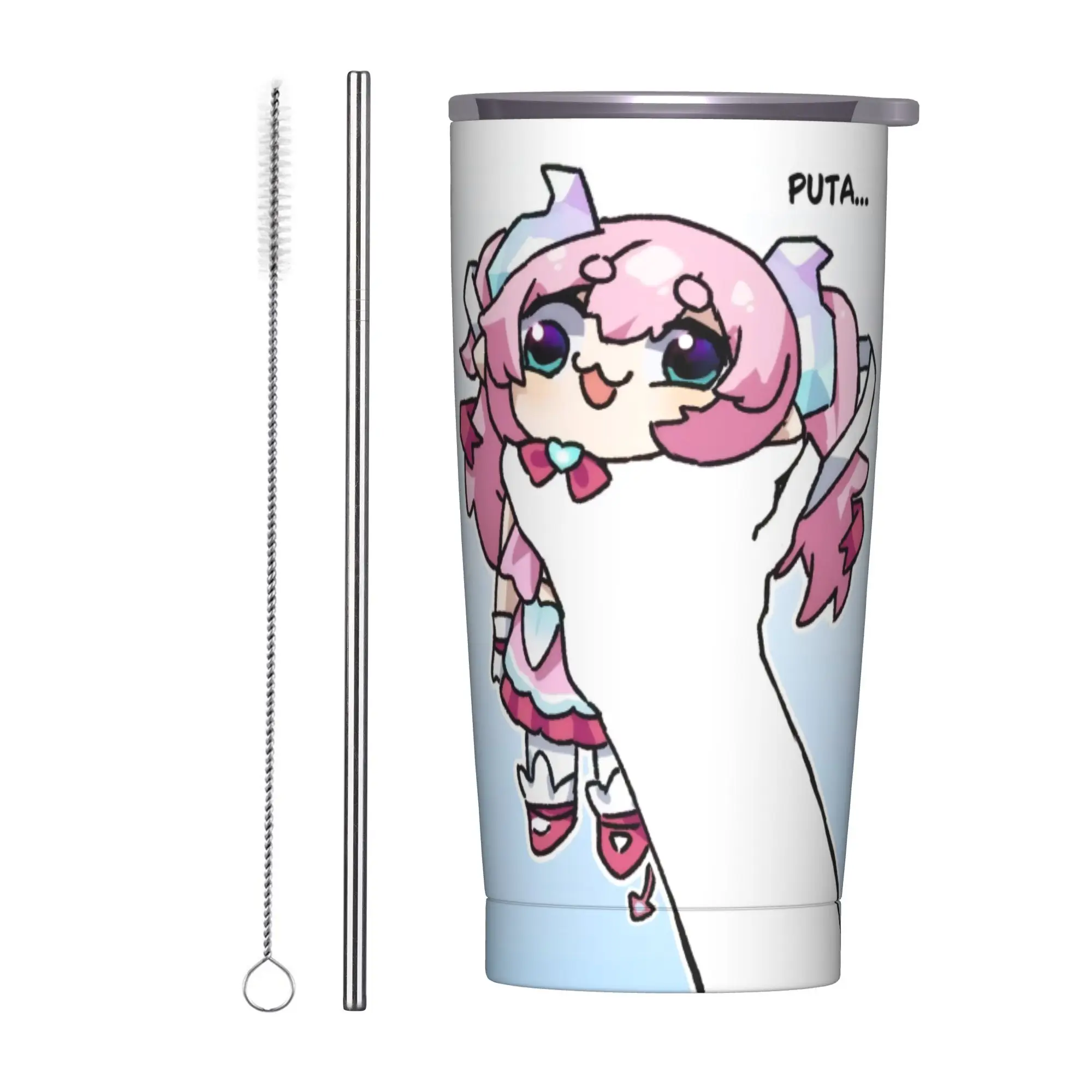 Trickcal C-Chibi Go Games Tumbler Vacuum Insulated  Coffee Cups Vacuum Flask School Mugs Water Bottle 20oz