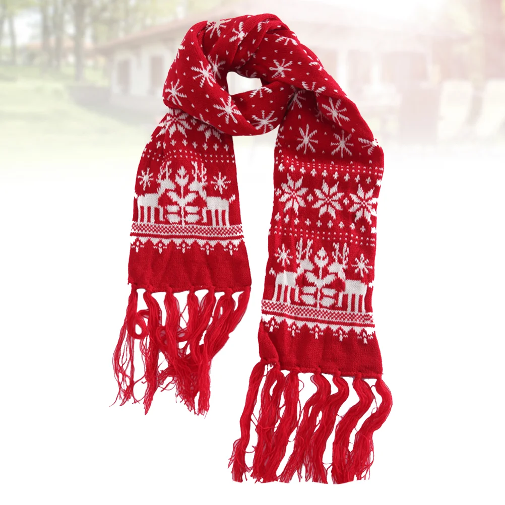 Scarf Cold Protection Casual Winter Warm Christmas Thicken Xmas Gift Red Miss