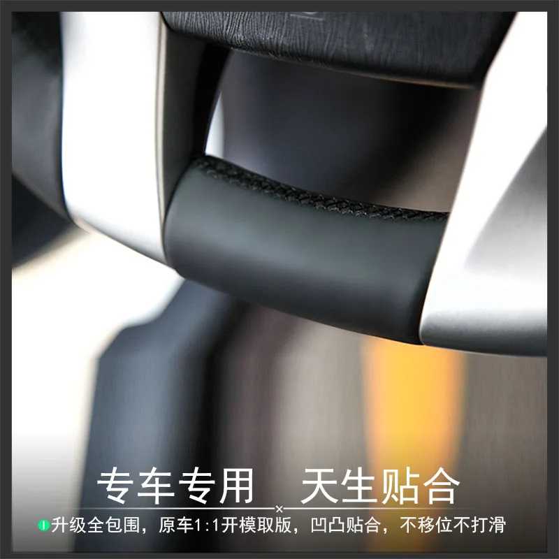 

Сшитый вручную ремонтный износостойкий черный кожаный чехол на руль автомобиля для Toyota Prius 30 (XW30) 2009-2017 Prius C (США)