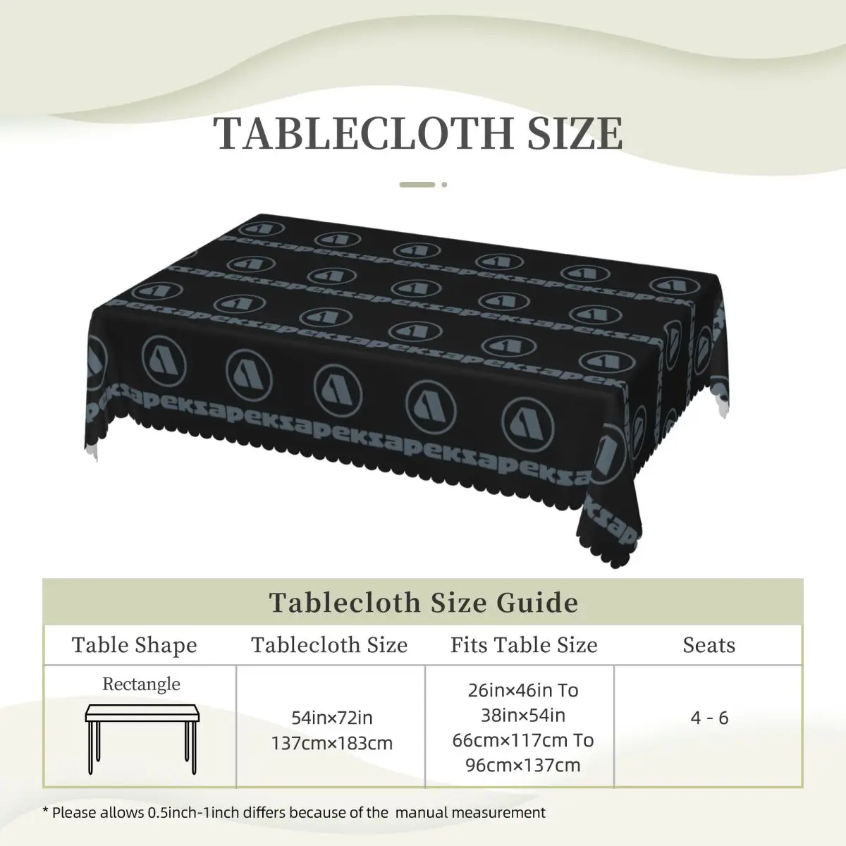 Apeks Scuba Diving Equipment Customized Rectangular Tablecloth Oilproof Table Cover for Dining Events Table Cloth