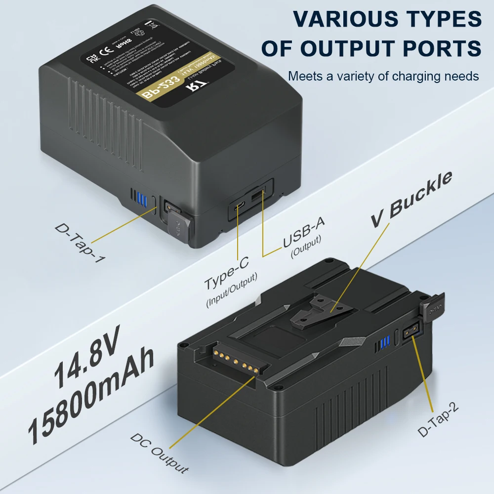 Mini V-Mount Lithium Battery BP-106 BP-199 BP-233 – High-Capacity Rechargeable Battery for Cameras, LED Lights & Camcorders