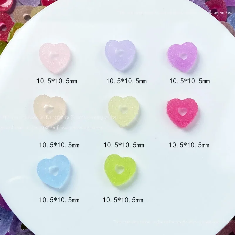 Sugar‑Textured Hollow Heart Resin Cabochons,Mini Charms for Nail Art,Cream Glue,Earring,Bobo Ball&Slime DIY Craft Supplies