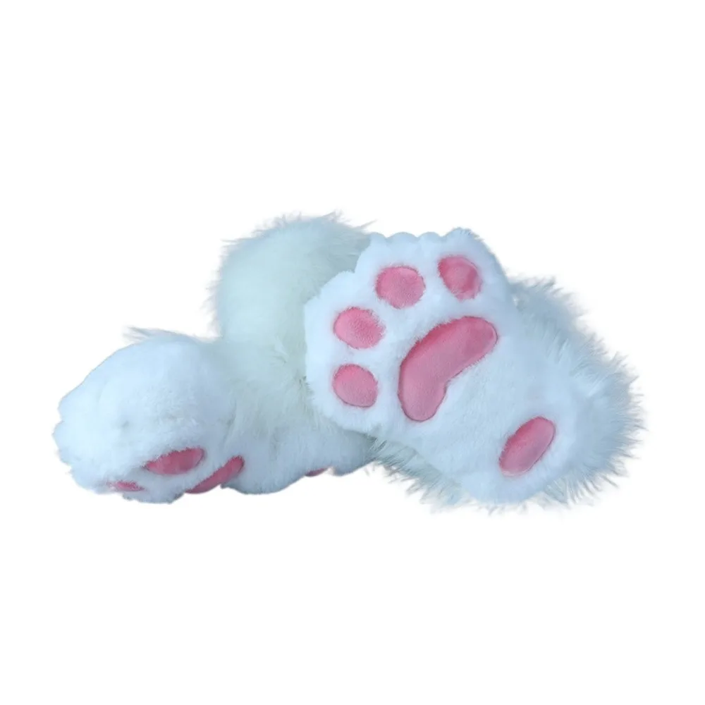 

Kawaii Cartoon Winter Cat Paw Slippers Large Furry Cosplay Props Shoes Warm Thicken Cat Paw Boots Club