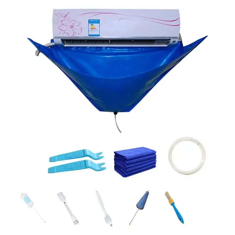 

AC Cleaning Kit Split Air Conditioner Cleaning Cover Wall Mounted Air Conditioning Dust Washing Cleaning Kit with Water Pipe