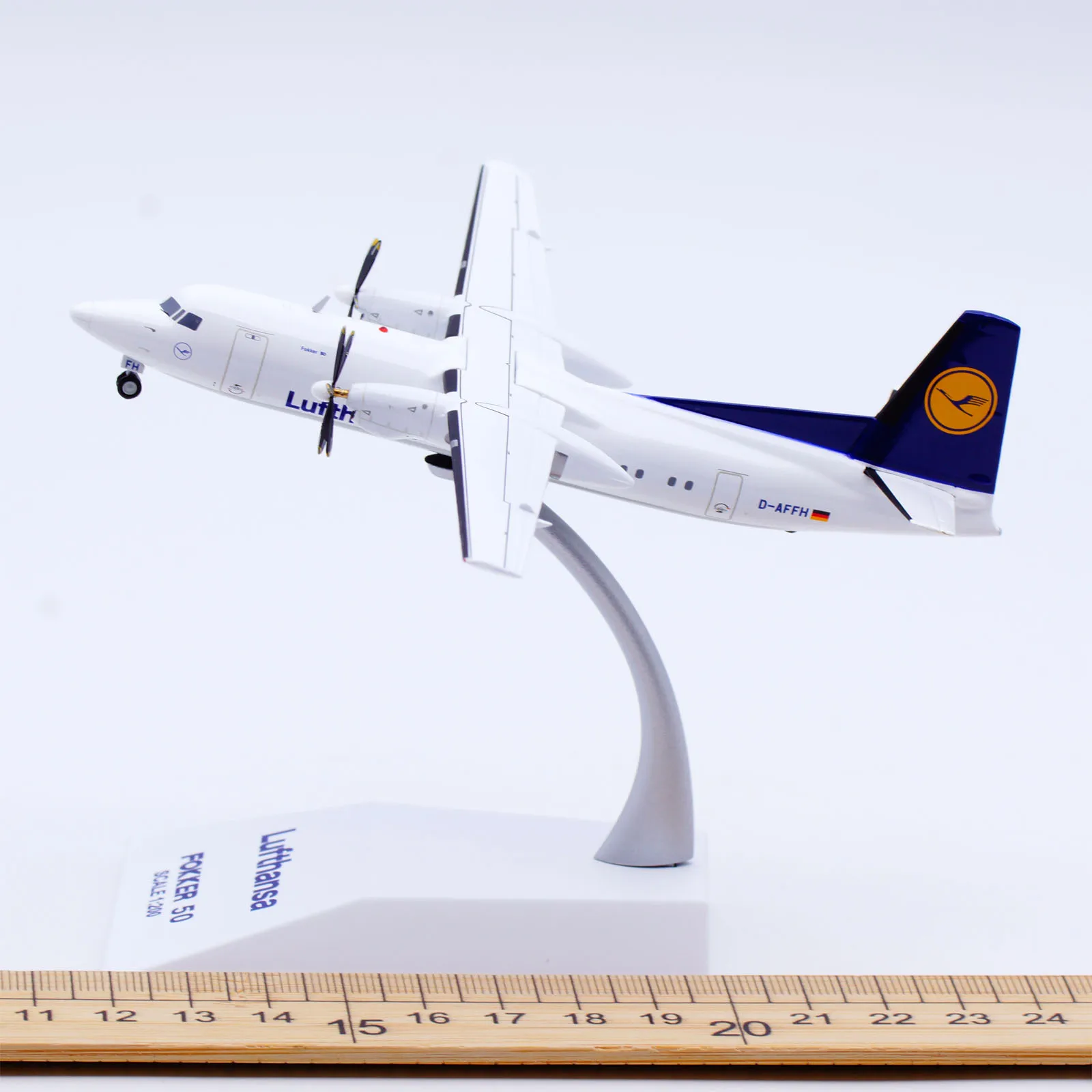 SA2024 Liga Avião Colecionável Presente JC Asas 1:200 Lufthansa Airlines Fokker 50 Diecast Modelo de Aeronave D-AFFH Com Suporte