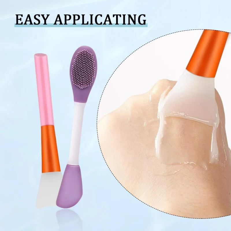 6 stks/set Siliconen Gezicht Scrubber tweekoppige Gezicht Reiniging Borstels Gezichtsmasker Applicator Mee-eter Peeling Huidverzorging Tool