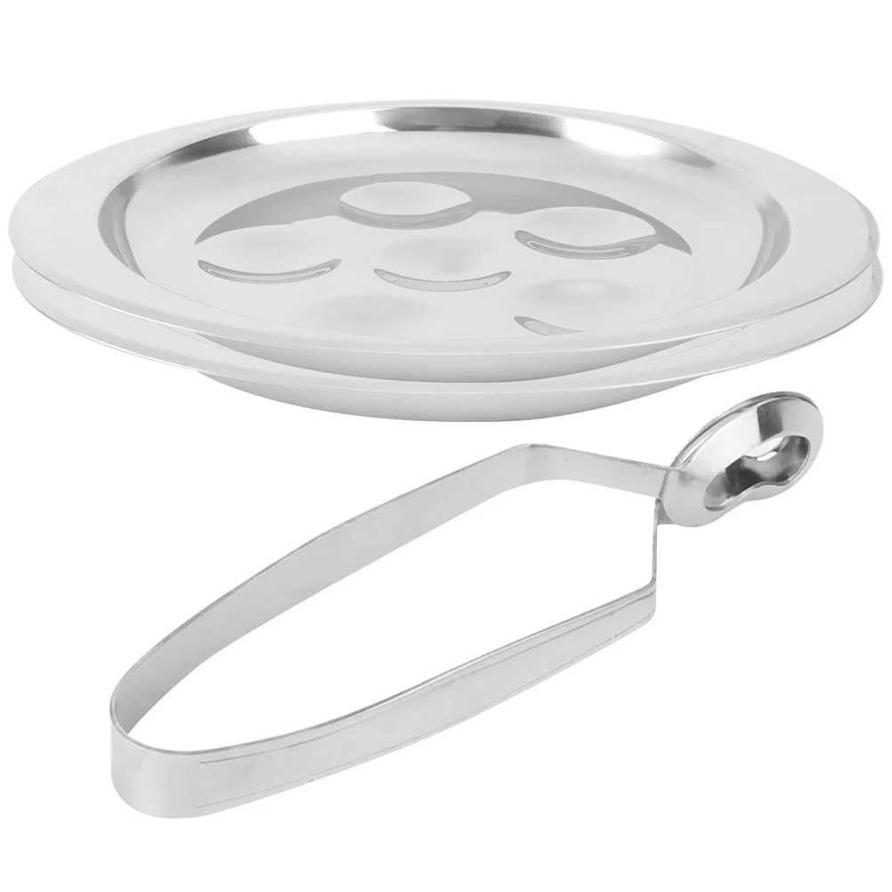 

1 set Escargot Baking Set Snail Cooking Plate Stainless Steel Wear Resistant Home Escargot Dining Set BBQ Restaurant Use