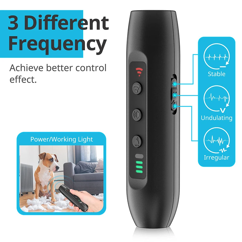 Outdoor Ultrasonic Dog Repeller 3 Modes Hand-held Anti Barking Device Dog Bark Deterrent Devices Pet Dog Accessories