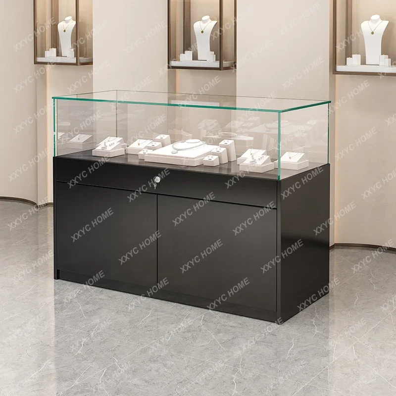 Jewelry Counter Sample Exhibition Showcase Museum Cultural Relics Booth Shopping Mall Glass Cabinet Display Cabinet