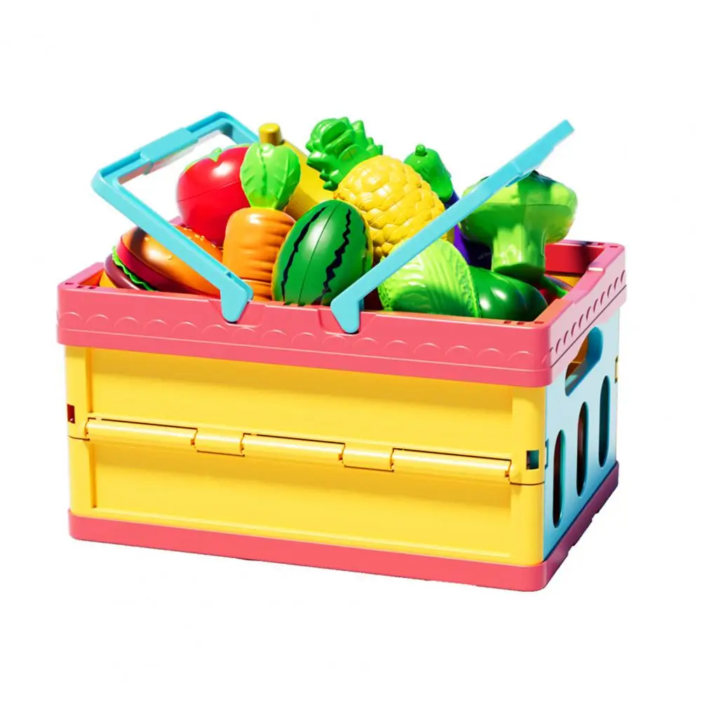 Ensemble de jeu de cuisine pour enfants, jouet de coupe de nourriture pour les tout-petits, jeu de tri des dos, ensemble de nourriture avec panier de rangement pour les tout-petits