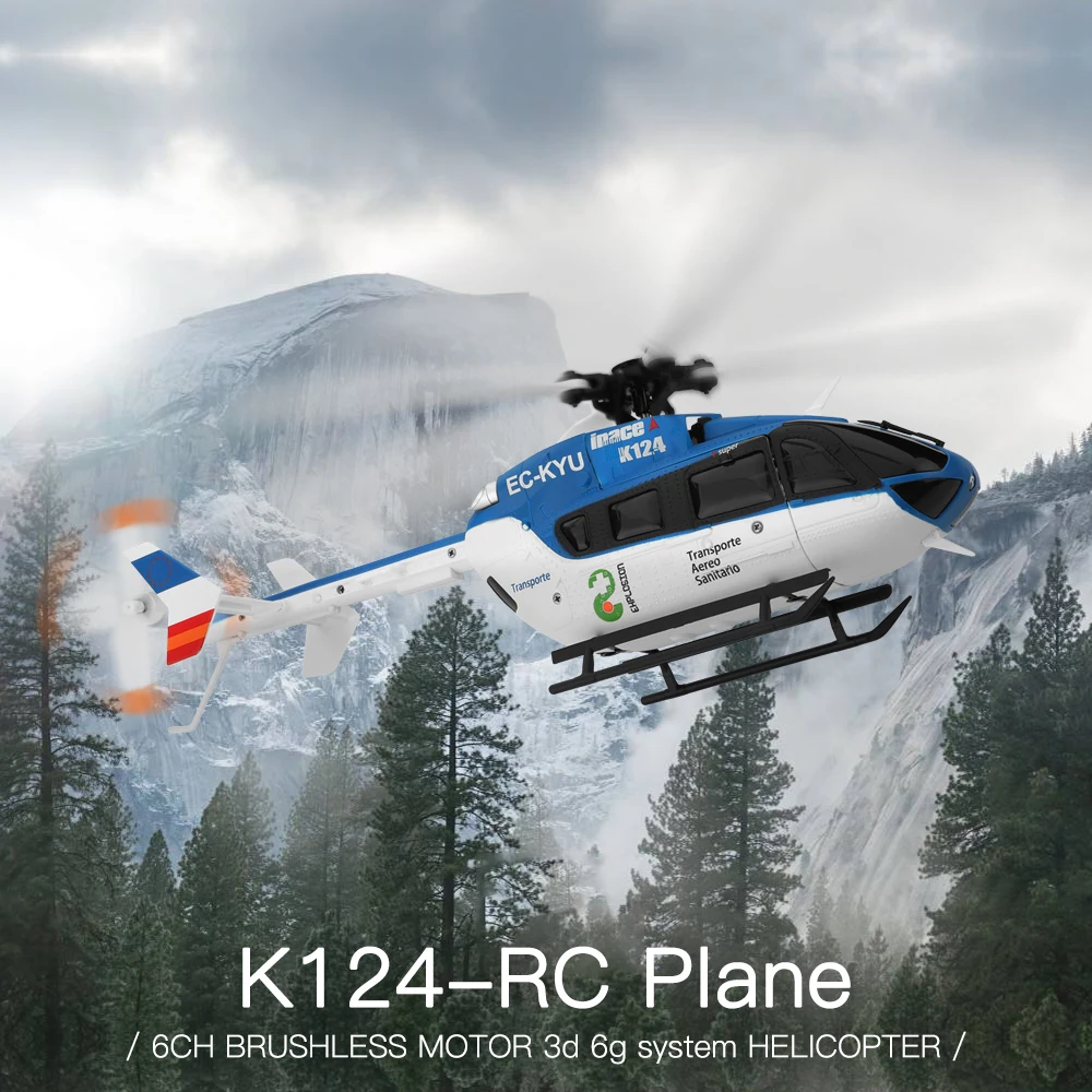 Wltoys XK EC145 K124 6CH 3D 6G System zdalnego sterowania zabawka bezszczotkowy silnik helikopter RC z nadajnikiem kompatybilny S-FHSS FUTABA