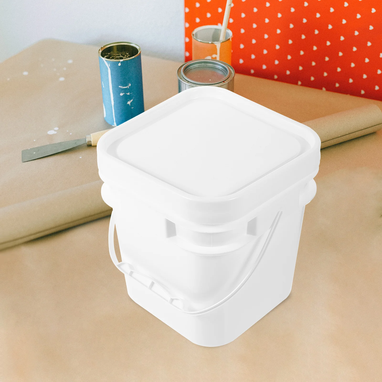 10 Liter Paint Chemical Barrel Rubbish Bin Bucket with Lid Painting Square Pp Small Round Plastic Container