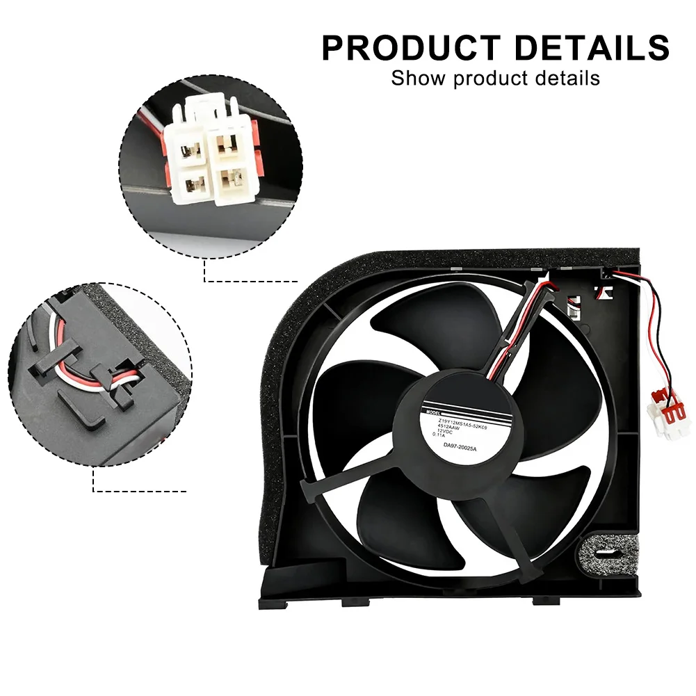 Refrigerator Fan Motor for Samsung Replacement 12V DC Cooling Fan Motor with Standard Connector for Easy Access and Replacement