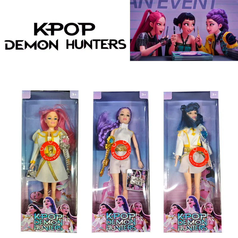 

2025 NEW Hot Exquisitely Shaped Anime 30CM K-Pop Demon Hunters Doll Vinyl Toy Rumi Mira Zoey Birthday Surprise Gift For Girls
