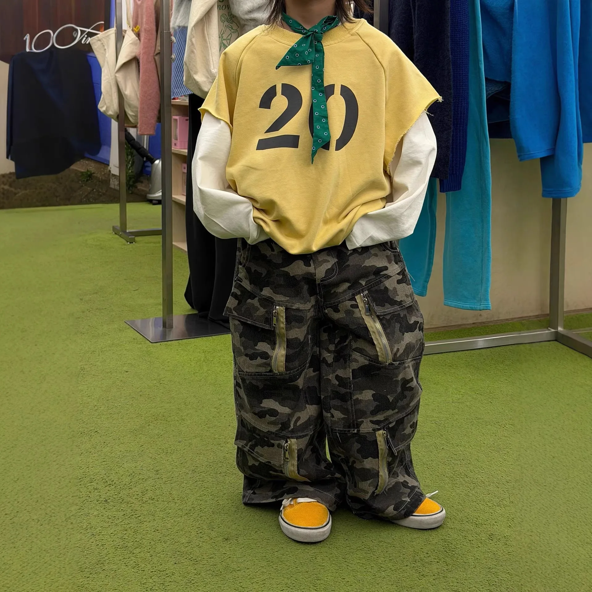 

Children Clothes Kids Handsome Pants Spring New Korean Style Cool Trendy Boys Zipper Camouflage Fashionable Long Pants