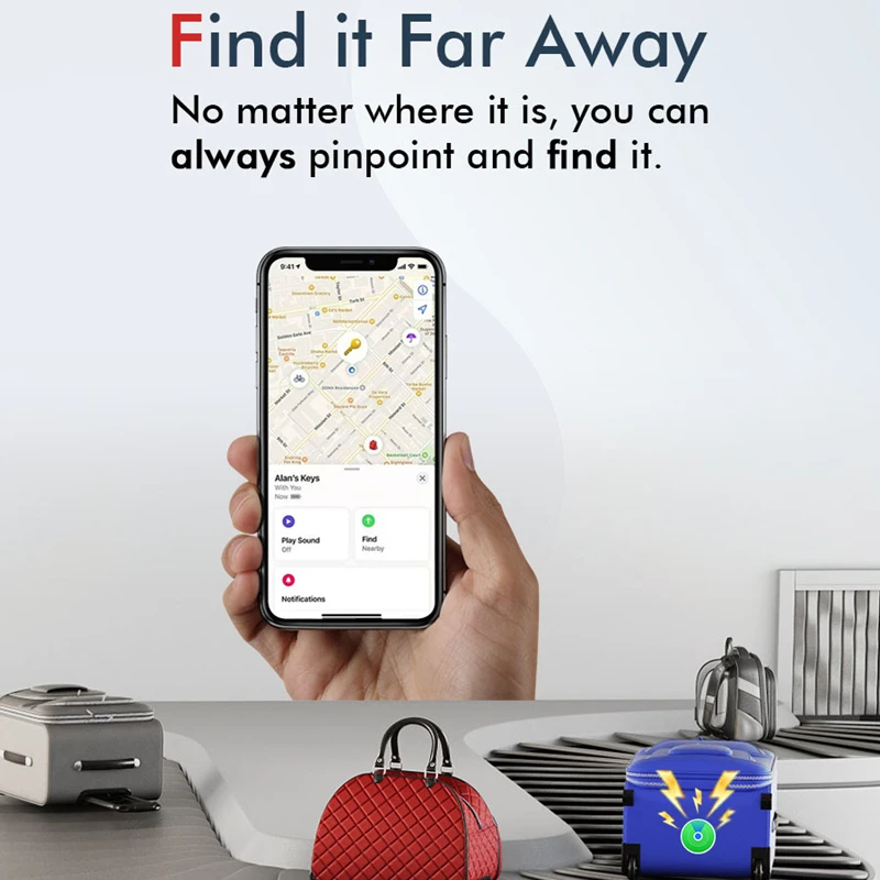 بلوتوث الذكية لتحديد المواقع المقتفي الأمتعة المحمولة قفل ذكي مكافحة فقدان جهاز وظائف متعددة مكتشف الذكية للهاتف أبل