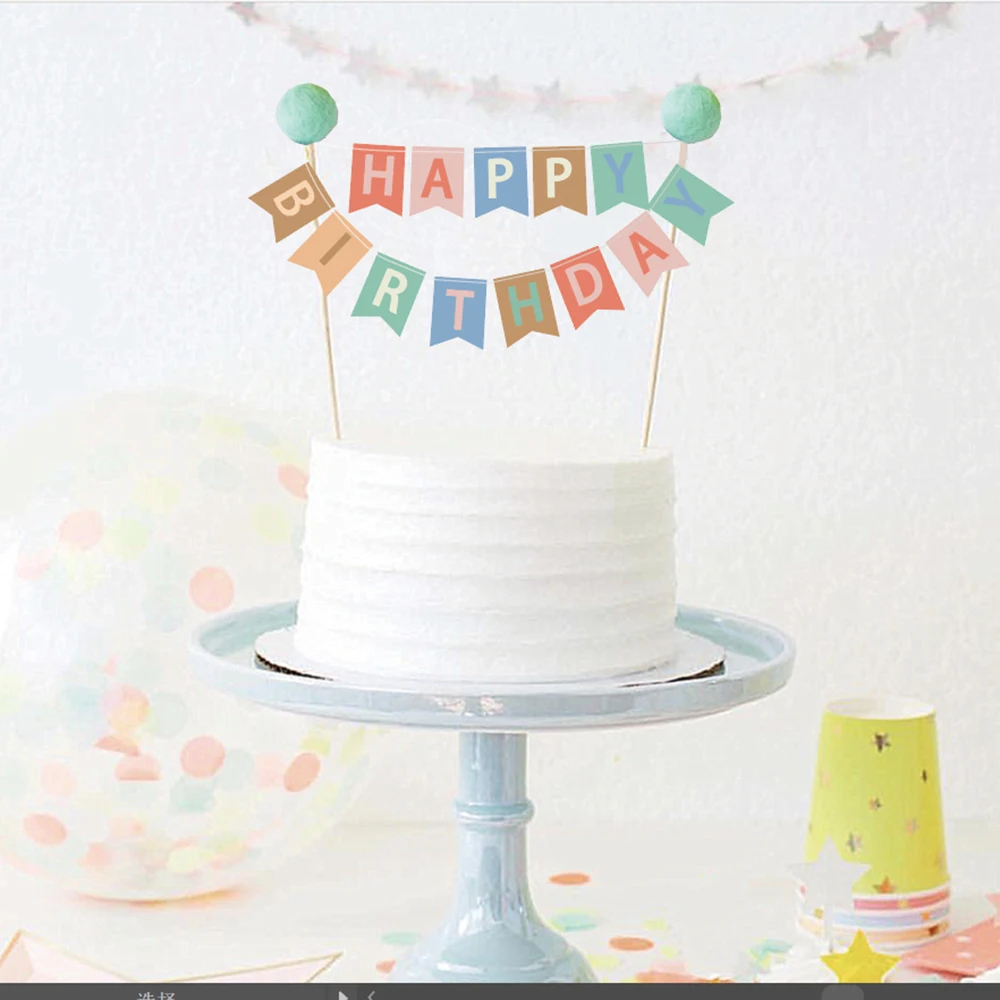 Cartoon Dog Happy Birthday Party Supplies Dog Birthday Cake Cupcake Topper Decorations Banner Latex Ballon Dog Theme Decoration