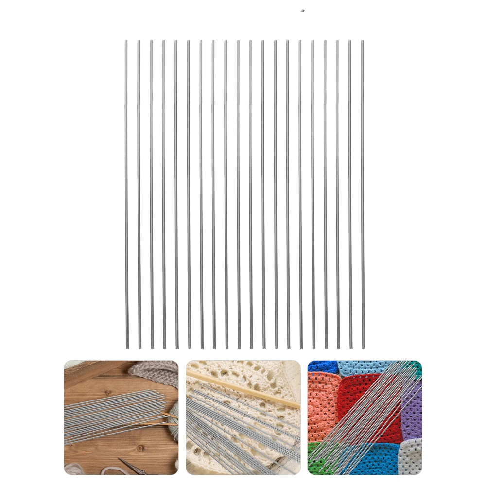 

20 Pcs Stainless Steel Rod Pins 2*200mm Silver Blocking Pins for Knitting Crocheting Supplies Metal Pegs Diy Tools