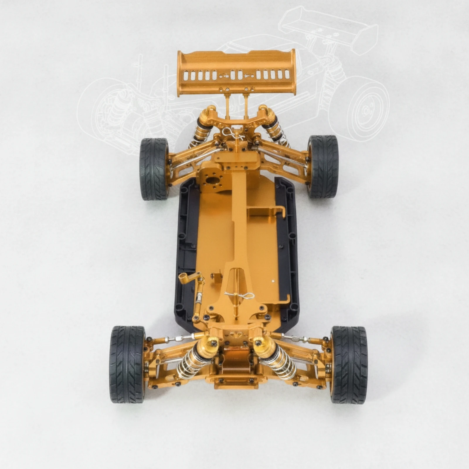 RC Car Chassis Frame Assembly Preassembled Metal RC Chassis with Shock Absorber System Upgraded Long-Lasting for Hobbyists