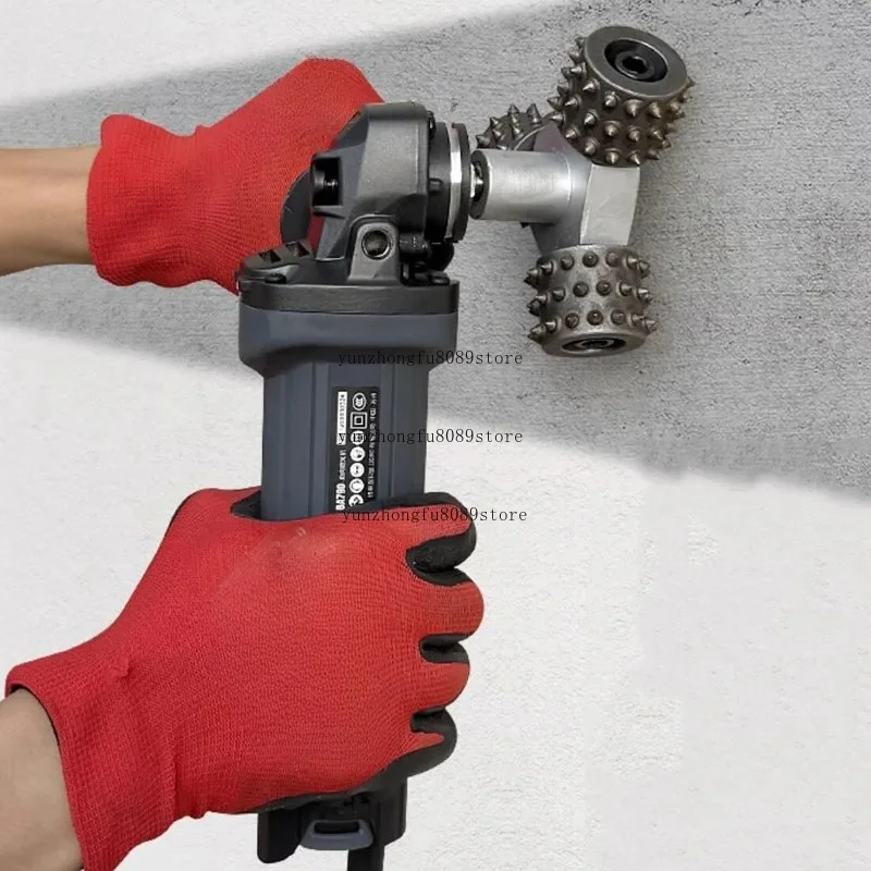 AC 220V Adjustable Speed Concrete Cement Stone Scabbling Tool, Electric Scabbler Machine, 900W Power with 45-Tooth Alloy Disc
