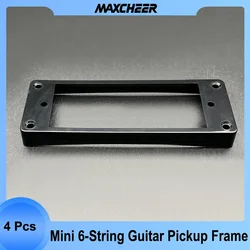 4Pcs Flat-Curved Mini 6 String Humbucker Pickup Frame 94x34.8MM Mounting Ring Height-6 or 10MM inner-68.7x28MM Black