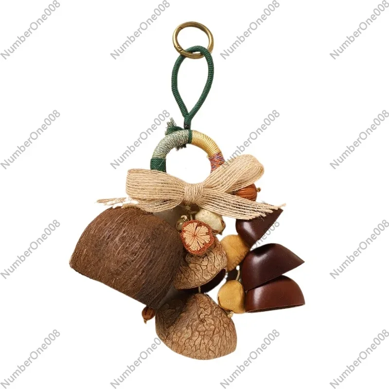 Natural Fruit Shell Wind Chime Pendant, Handmade Seed, Solid Wood, Wind Sound Healing Bell, Pendant, Decoration Pendant