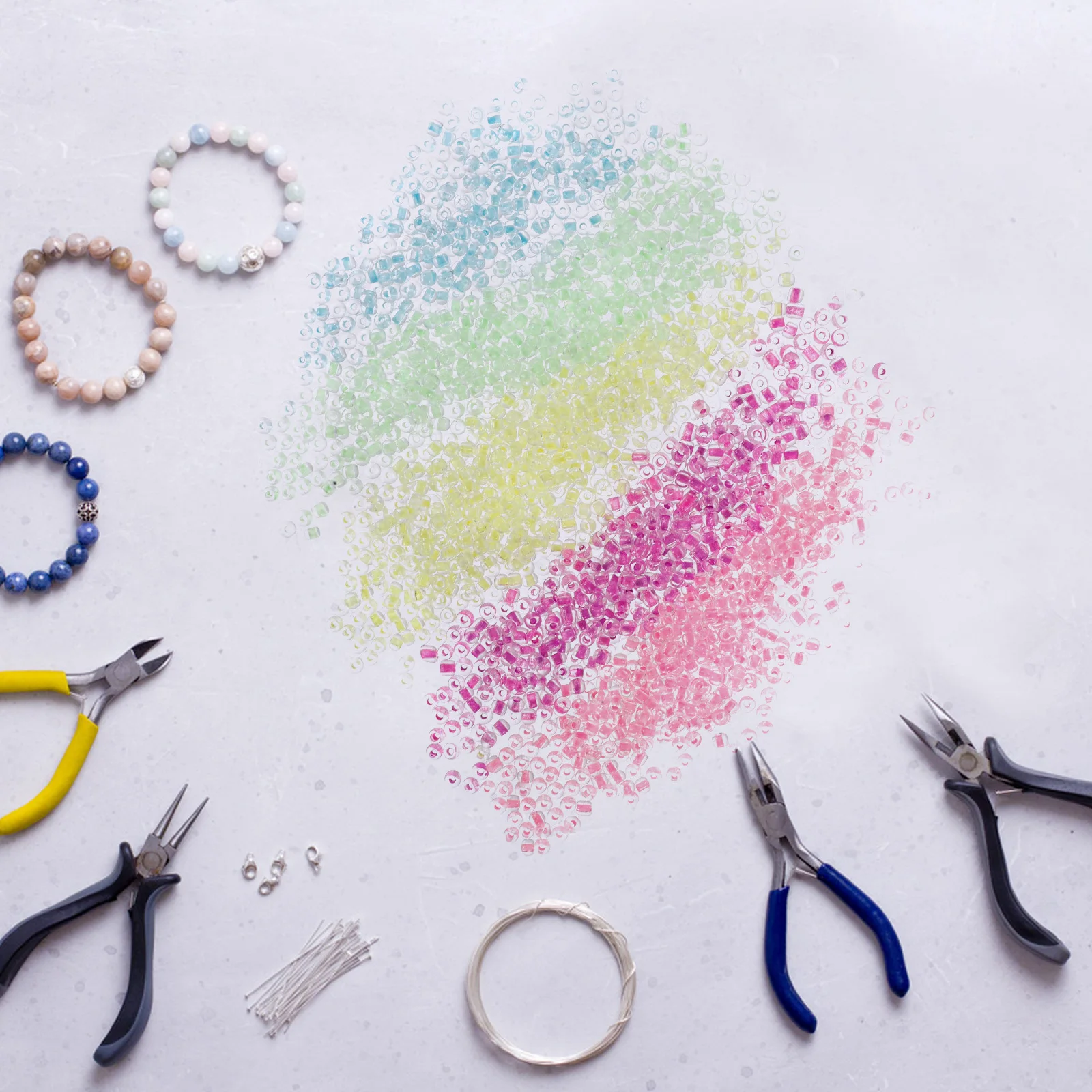 

5 Bags Night Light Glass Beads DIY Craft Spacer Beads for Bracelet Necklace Jewelry Making DIY Crafts Accessories