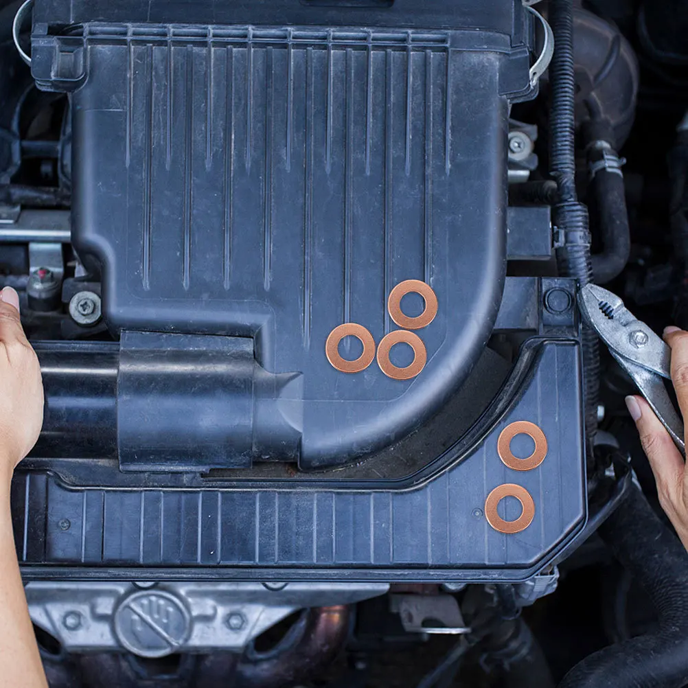 

200Pcs Sheet Metal Repair Machine Gaskets Copper Flat Washers Kit Automotive Plug Seal Washer Assortment