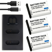 2650mah EN-EL23 ENEL23 EN EL23 battery + Dual slot Charger For Nikon Coolpix B700 P600 P610 P610S P900 P900S S810C Camera