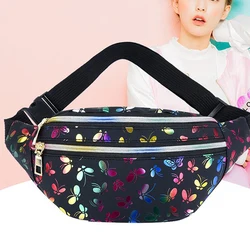 Mobile Phone Waist Bag Large Capacity Fashion Colourful Women's Double Zip Mobile Phone Waist Bag Fitness Sports Pouch